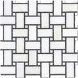 Manhattan Weave Black & White Dot Border 4" x 12" Marble - Polished Accent