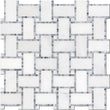 Manhattan Weave Blue & White Dot Marble - Backsplash Mosaic Tile