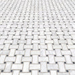 Manhattan Basketweave Grey & Black Dot Marble  - Backsplash Mosaic Tile