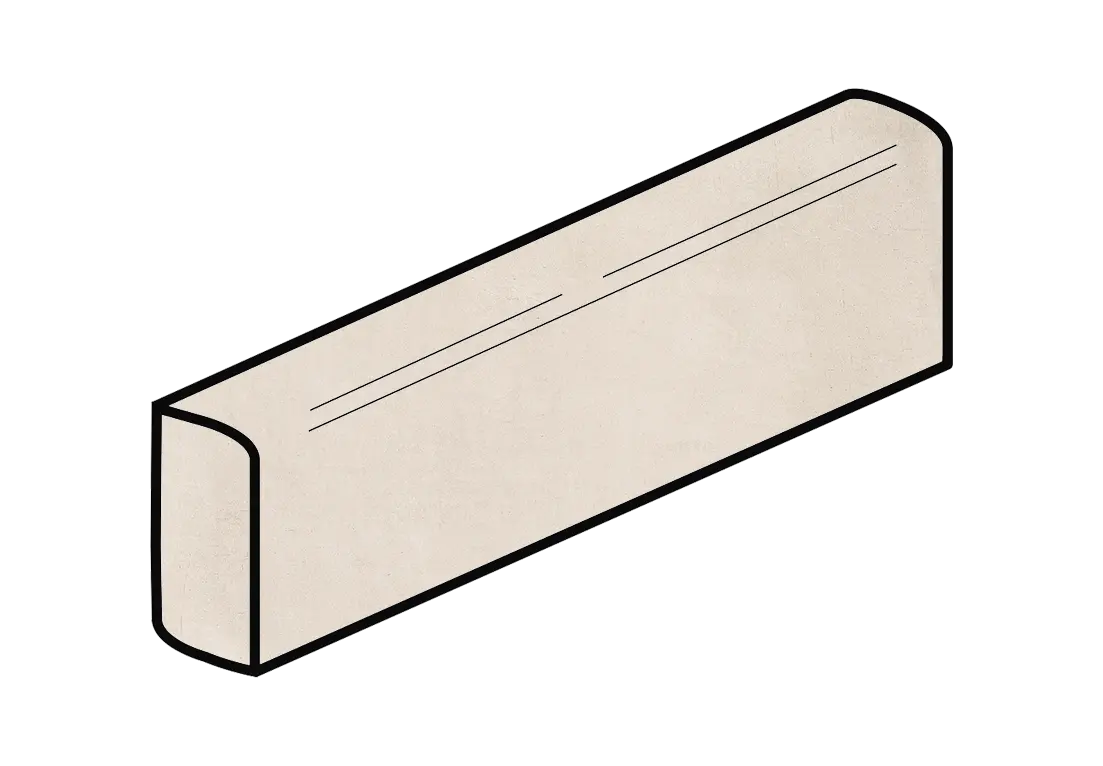 Maiolica 1/2”x10” Ceramic Pencil Liner Trim Tile Biscuit