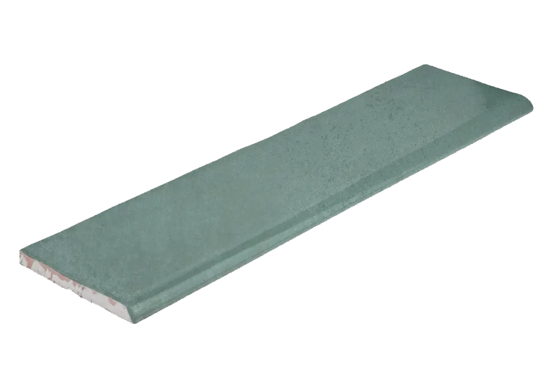 Maiolica 3”x12” Crackled Ceramic Single Bullnose Trim Tile Aqua