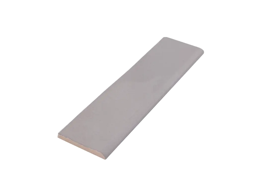 Maiolica 3”x12” Crackled Ceramic Single Bullnose Trim Tile Tender Grey