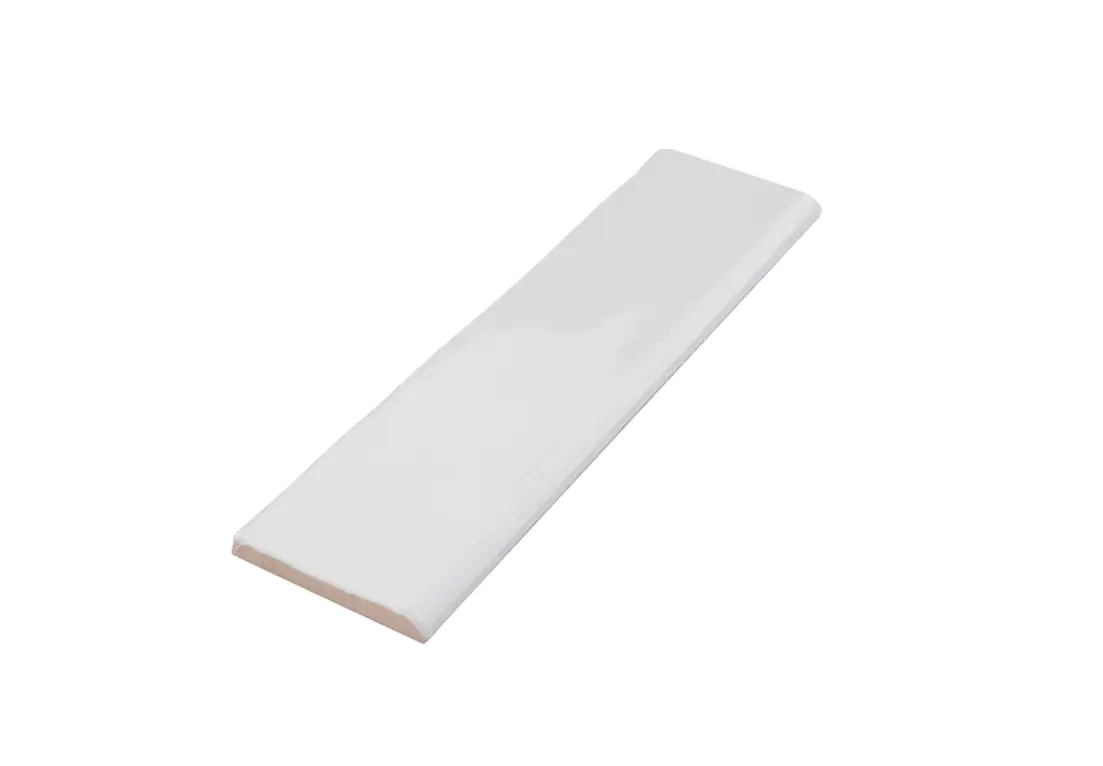 Maiolica 3”x12” Crackled Ceramic Single Bullnose Trim Tile White