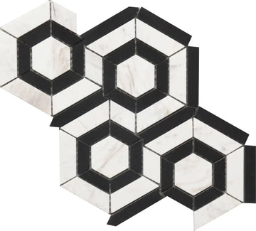 Bw Hexagon Marble 9X12 Azulejo mosaico de pared y piso