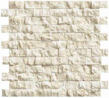 Noble White Cream Split Faced Brick Mosaic Tile