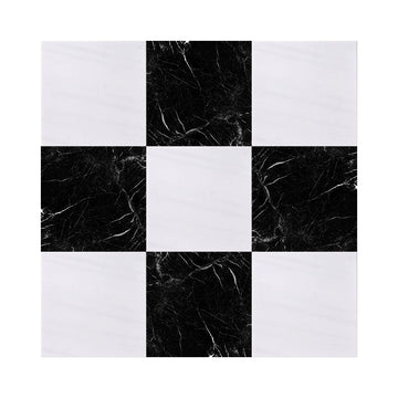 Checkerboard - Nero Marquina & Bianco Dolomite Marble Tile