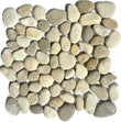 Natural Tan-White-Gray Leveled Pebble Mosaic 12" x 12"