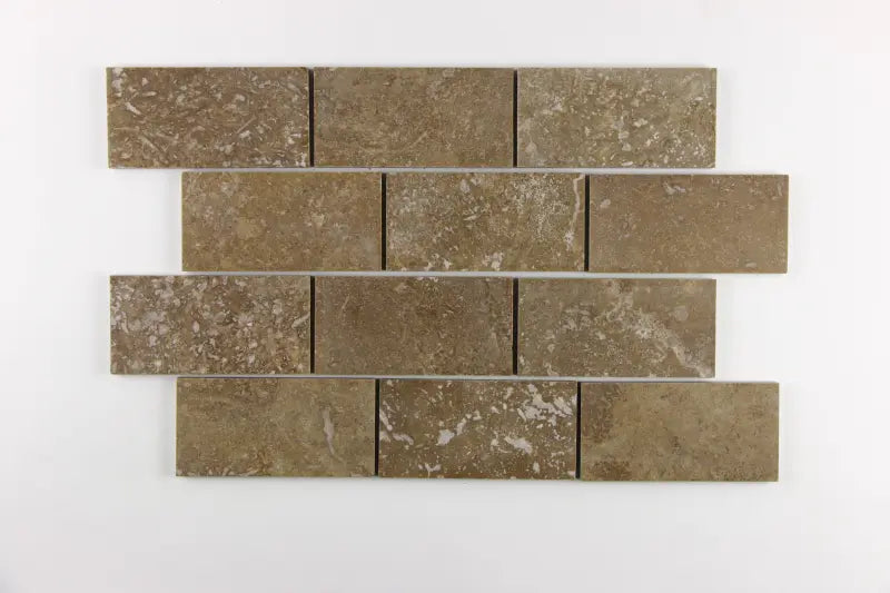 Noce Travertine Tumbled Wall and Floor Tile 3x6"
