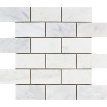Oriental White Brick Mosaic Tile 1x2"
