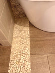 Oval White Flat Pebble Mosaic 12" x 12"