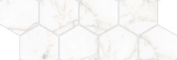 Núcleo de mosaico de porcelana (hexágono) Azulejo para salpicaduras blanco pulido 3