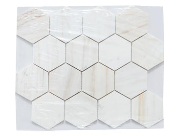 Palisandro Polished Hexagon Marble Mosaic Tile
