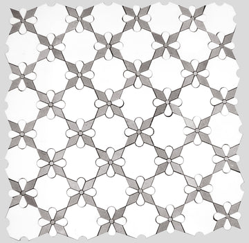 Mármol gris Princess Rosettes - Mosaico pulido para pisos y paredes