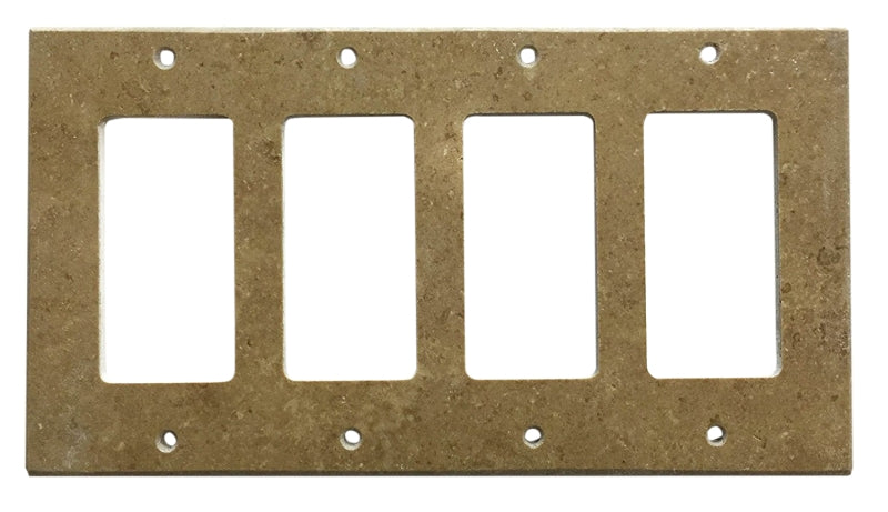 Noce Travertine Switch Plate 4 1/2 x 8 1/4 Honed 4-ROCKER Wall Cover