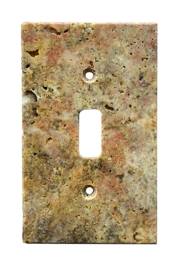 Scabos Placa de interruptor de travertino 2 3/4 x 4 1/2 cubierta de pared pulida con 1 palanca 