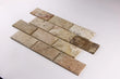 Scabos Travertine Split Faced Brick Mosaic Tile 1x2"