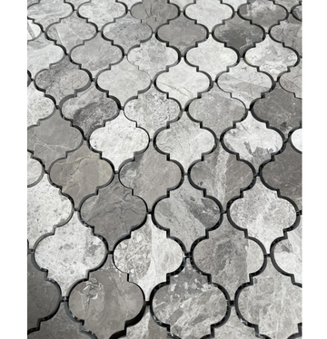 Atlantic Gray Lantern & Arabesque Mosaic Tile