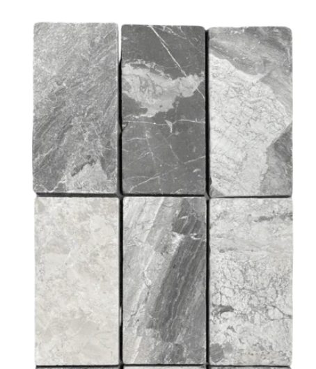 Atlantic Gray Marble Tile 3" X 6" 3/8 Tile (Straight-Edged)