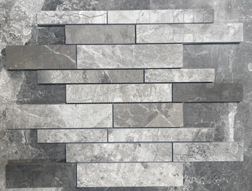 Atlantic Gray Polished Manhattan Mosaic Tile