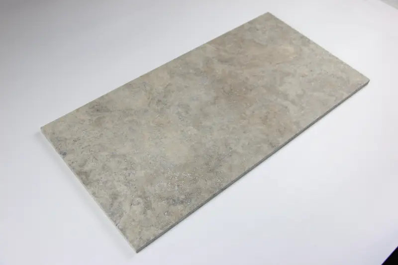 Silver Travertine Tumbled Exterior Pool Coping 12X24" 2"
