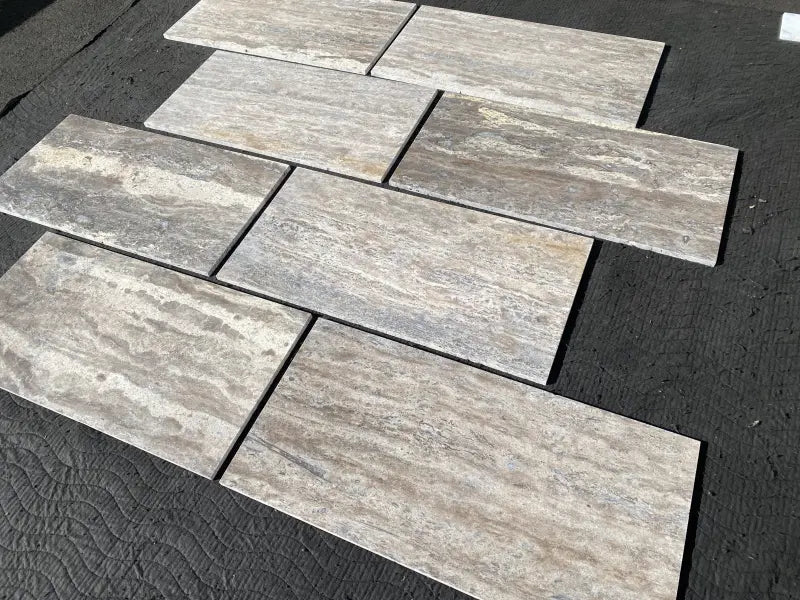 Silver  12" X 24" Tile (Vein-cut) Filled & Honed