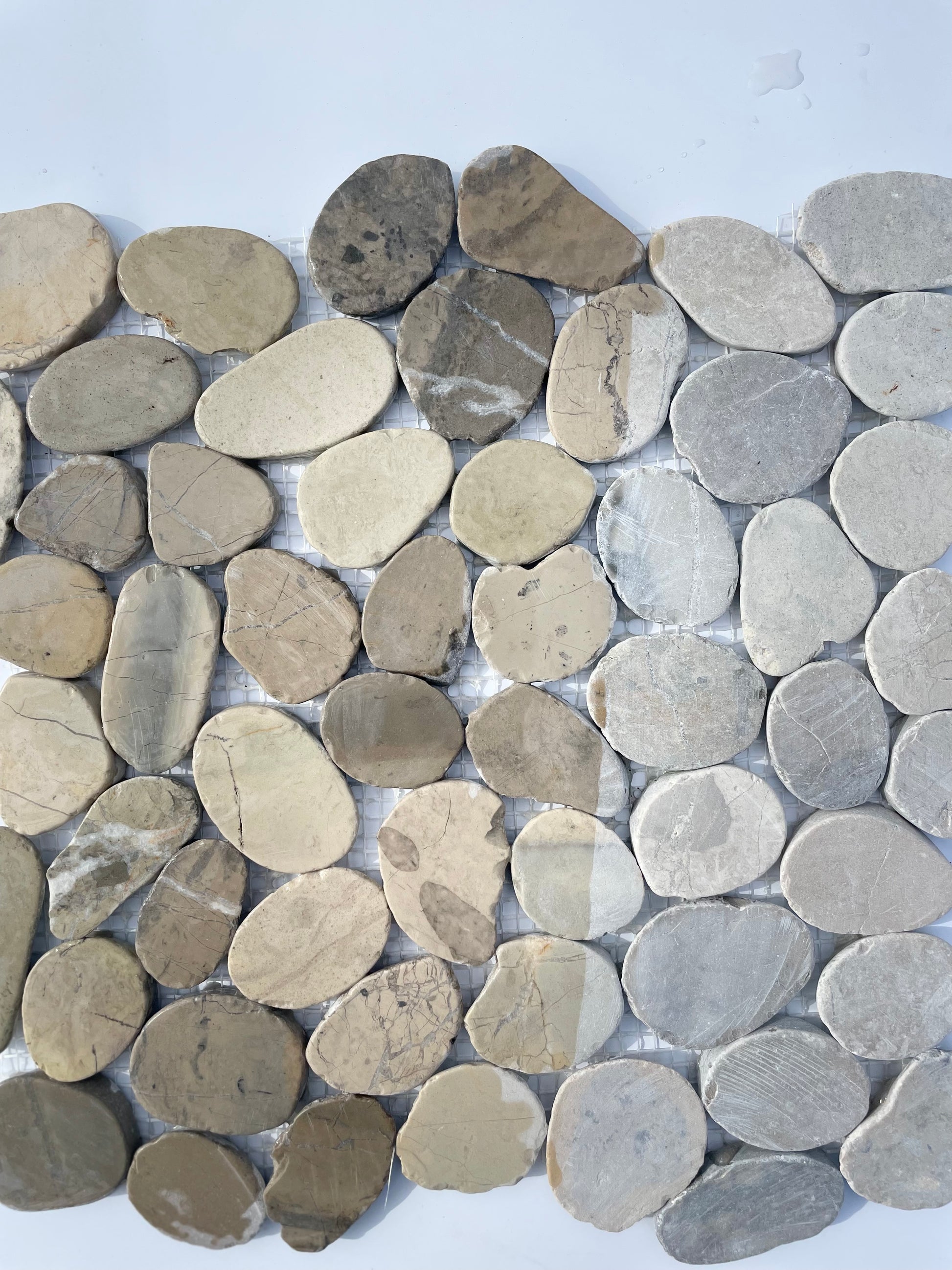 Special Mix Gray Flat Pebble Mosaic 12" x 12"