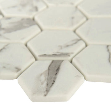 Statuario Celano 2”x2” Hexagon Mosaic Wall Tile