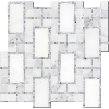 Matrix Blue Dot Marble  - Backsplash Mosaic Tile