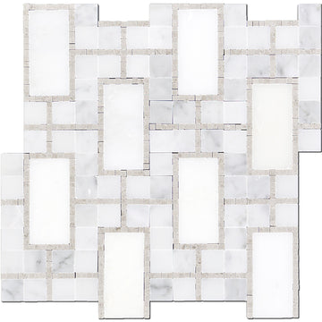 Matrix Grey Dot Marble  - Backsplash Mosaic Tile