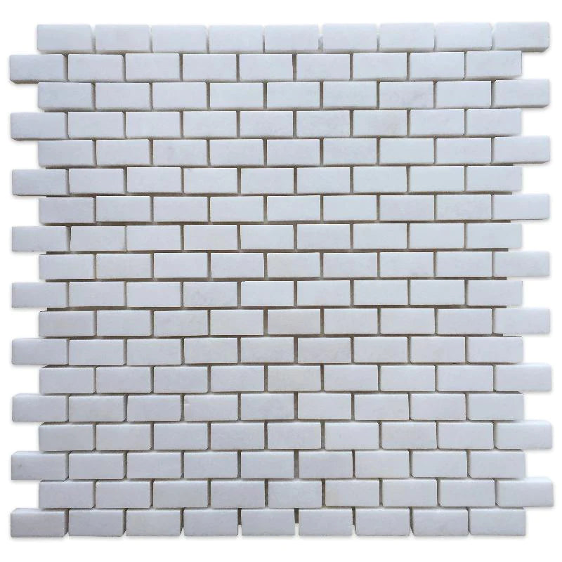 Thassos White 5/8" x 1 1/4" Mini-Brick Mosaic Polished 