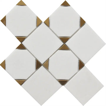 Azulejo mosaico cuadrado Thassos 9X9 