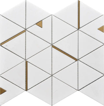 Thassos Triangle 12X14 Mosaic Tile