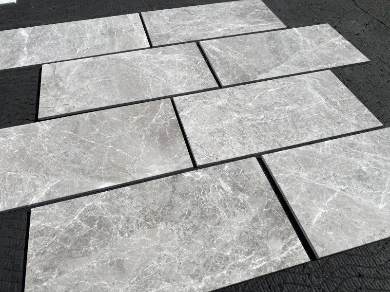 Tundra Gray Marble Mosaic Tile 2x4"