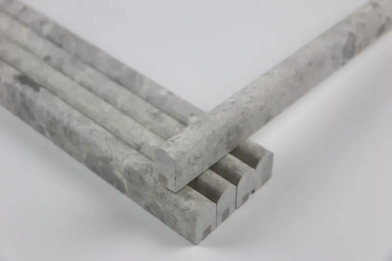 Tundra Gray Marble Pencil Liner Trim Tile 1/2" X 12"