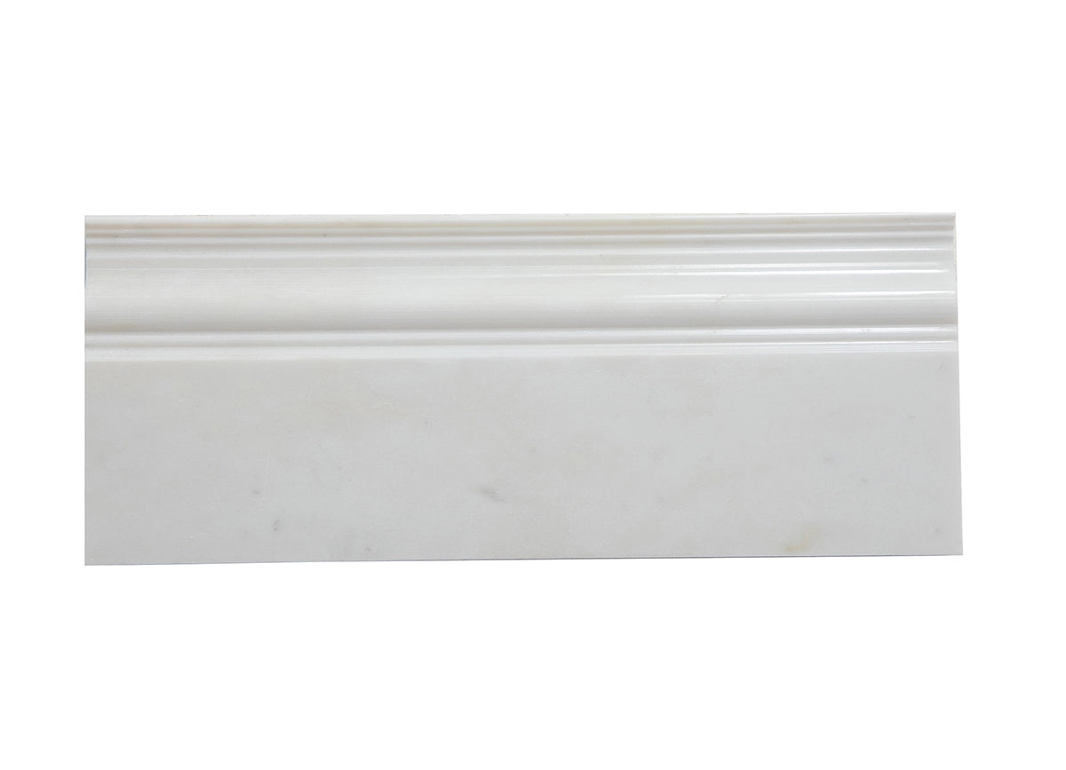 Volakas 4 3/4”x12” Honed Marble Baseboard Liner Trim Tile