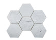 Volakas Honed Hexagon Marble Mosaic Tile 5”x5”