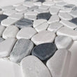 White-Black-Silver Jade Pebble Mosaic 12" x 12"