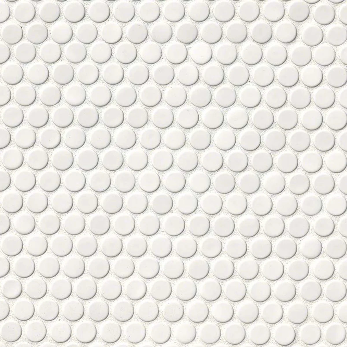 White Glossy Penny Round Mosaic Wall Tile