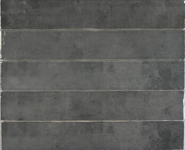 Azulejo cerámico para pared Zellige gris oscuro 2X16