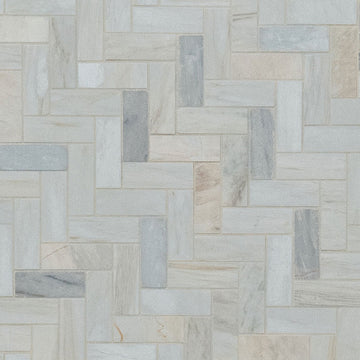 Azulejo mosaico de angora en espiga de 1”x3”