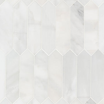 Mosaico de piquete Arabescato Carrara 3x12