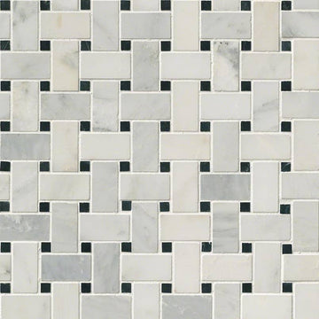 Arabescato Carrara Basketweave Matte Mosaic Tile
