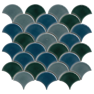 Azulejo de pared de mosaico de vieira azul