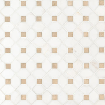 Bianco Dolomite Crema Dotty Pattern Mosaic Wall Tile
