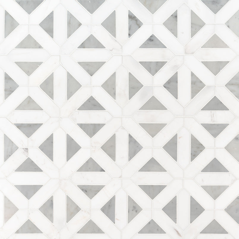 Bianco Dolomite Geometrica Mosaic Tile