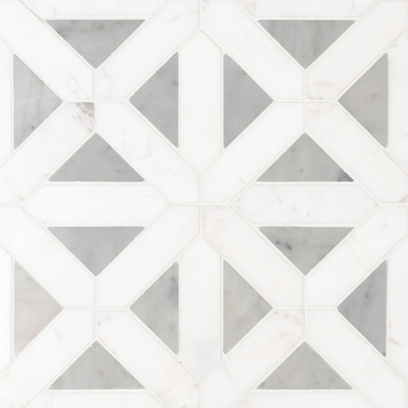 Bianco Dolomite Geometrica Mosaic Tile