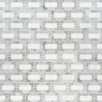 Bianco Dolomite Lynx Polished Marble Mosaic Tile