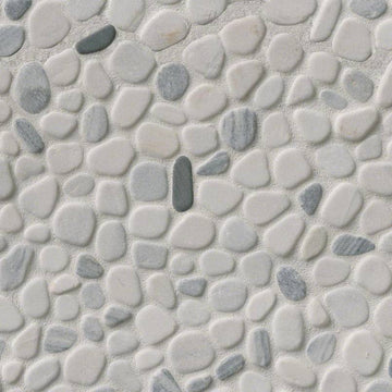 Black And White Pebbles Mosaic Tile
