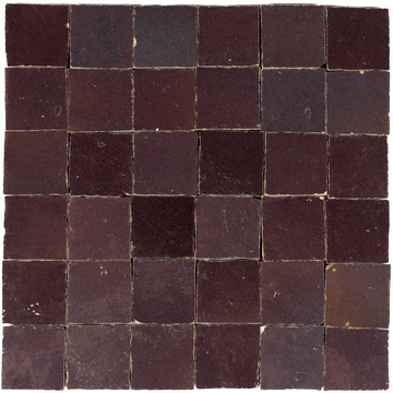 Cherry Zellige 2”x2” Square Mosaic Wall Tile