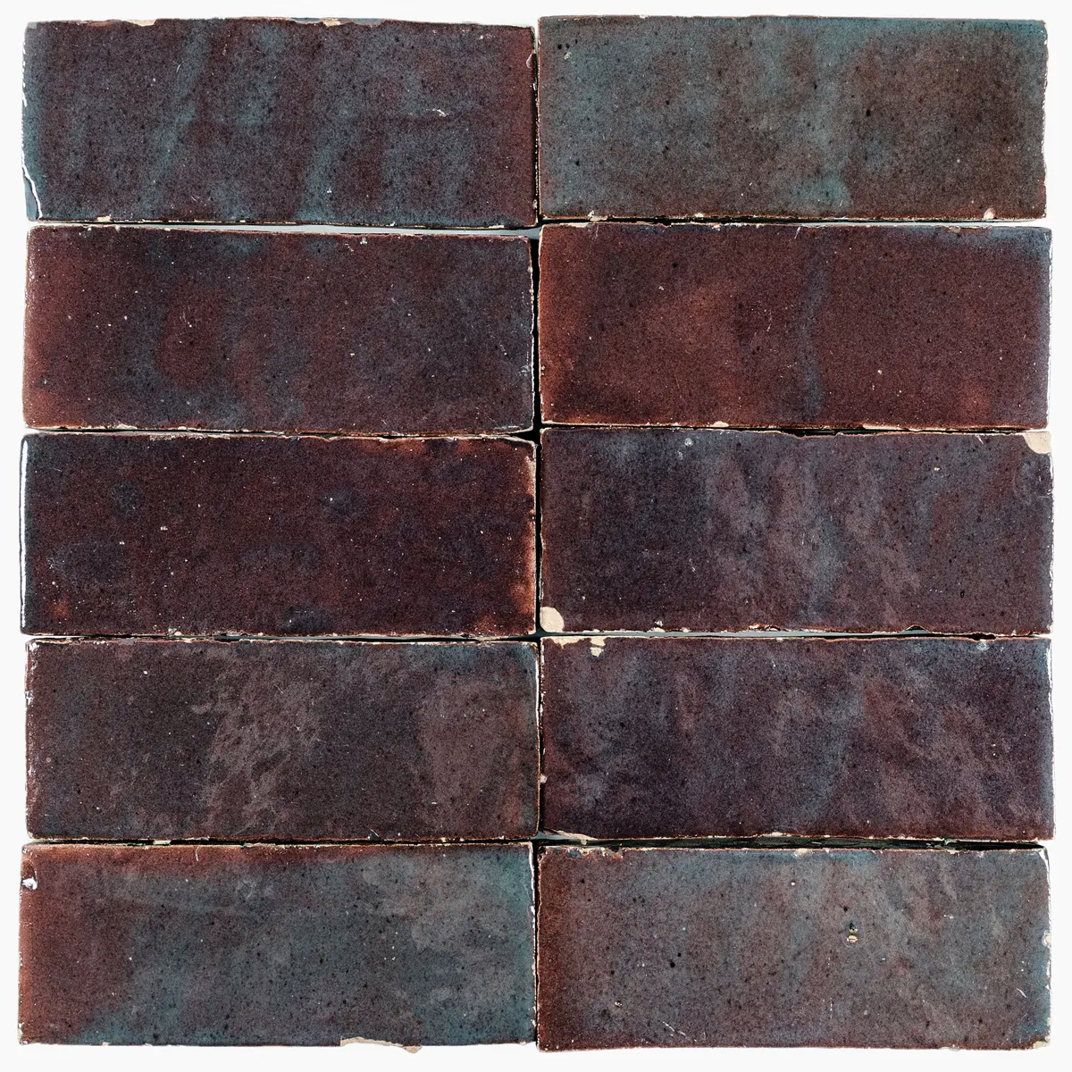 Cherry Zellige Ceramic Wall Tile 2x6